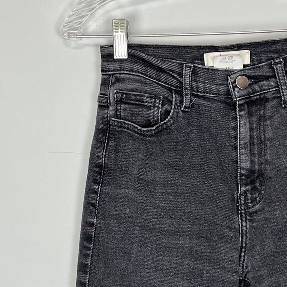 Vibrant MIU Womens Busted Mom Jeans Black Distressed Ripped Cropped size 25 - Picture 6 of 14